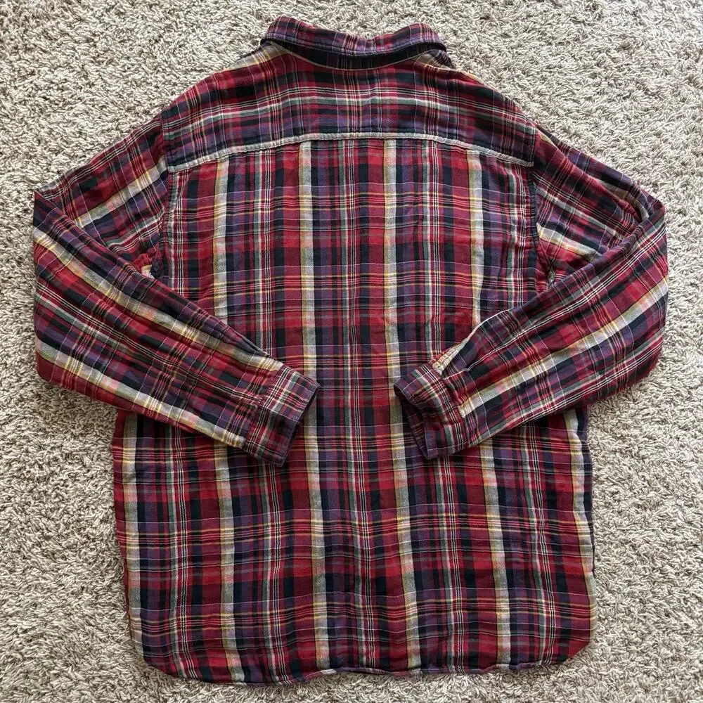 Vintage Polo Ralph Lauren Thick Button Up Red Tartan Plaid Shirt Men’s Size XXL